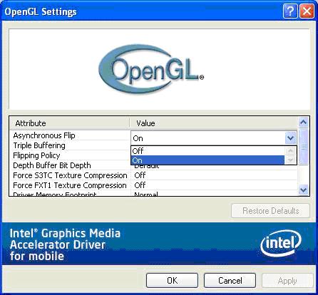 intel mobile 965 graphics driver